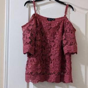 Miss Chievous Dark Fuschia Lace Top